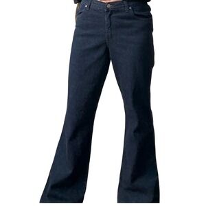 Stevenson overall Womens Dark Wash Denim‎ Bootcut flare jeans NWT